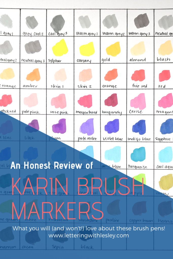 Karin BrushMarker Pro Swatch Review - Brush Pens 